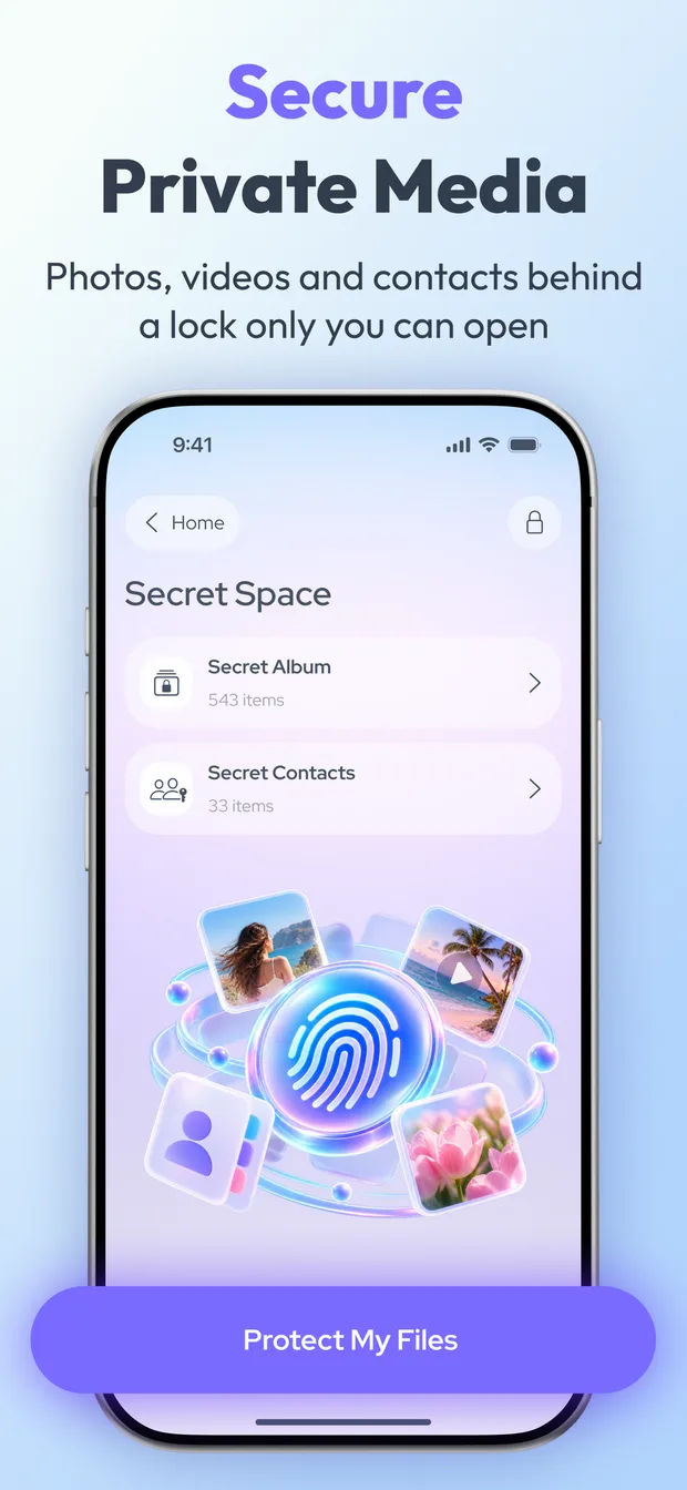 Secret Space with Secret Album and Secret Contacts